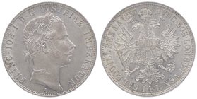Franz Joseph I. 1848 - 1916
 Gulden 1857 A Wien. 12,34g. Fr. 1442 f.vz/vz