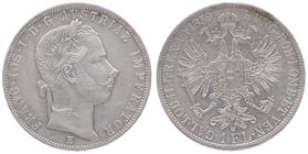 Franz Joseph I. 1848 - 1916
 Gulden 1859 E Karlsburg. 12,32g. Fr. 1453 ss/vz