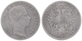 Franz Joseph I. 1848 - 1916
 Gulden 1859 E Karlsburg. 12,28g. Fr. 1453 f.ss