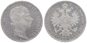 Franz Joseph I. 1848 - 1916
 Gulden 1860 A Wien. 12,36g. Fr. 1456 f.stgl