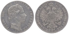 Franz Joseph I. 1848 - 1916
 Gulden 1860 B Kremnitz. 12,32g. Fr. 1457 f.ss/ss