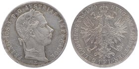 Franz Joseph I. 1848 - 1916
 Gulden 1860 E Karlsburg. 12,36g. Fr. 1458 ss/vz