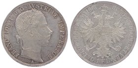 Franz Joseph I. 1848 - 1916
 Gulden 1861 A Wien. 12,34g. Fr. 1460 f.vz