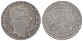 Franz Joseph I. 1848 - 1916
 Gulden 1862 V Venedig. 12,22g. Fr. 1467 f.ss/ss