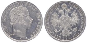 Franz Joseph I. 1848 - 1916
 Gulden 1863 A Wien. 12,34g. Fr. 1468 vz