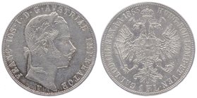Franz Joseph I. 1848 - 1916
 Gulden 1863 V Venedig. 12,32g. Fr. 1471 ss/vz