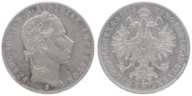 Franz Joseph I. 1848 - 1916
 Gulden 1865 B Kremnitz. 12,32g. Fr. 1477 ss-vz