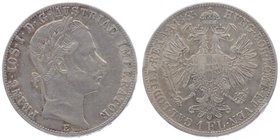 Franz Joseph I. 1848 - 1916
 Gulden 1865 E Karlsburg. 12,26g. Fr. 1478 ss