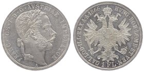 Franz Joseph I. 1848 - 1916
 Gulden 1866 A Wien. 12,36g. Fr. 1480 vz
