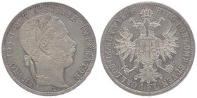 Franz Joseph I. 1848 - 1916
 Gulden 1866 A Wien. 12,32g. Fr. 1480 vz/stgl