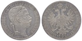 Franz Joseph I. 1848 - 1916
 Gulden 1867 A Wien. 12,34g. Fr. 1484 vz