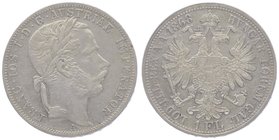 Franz Joseph I. 1848 - 1916
 Gulden 1868 A Wien. 12,30g. Fr. 1487 ss/vz