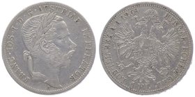 Franz Joseph I. 1848 - 1916
 Gulden 1869 A Wien. 12,22g. Fr. 1488 f.ss/ss