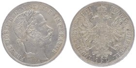 Franz Joseph I. 1848 - 1916
 Gulden 1871 A Wien. 12,34g. Fr. 1490 ss/ss+