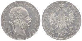Franz Joseph I. 1848 - 1916
 Gulden 1872 Wien. 12,36g. Fr. 1492. min. Kratzer im Avers f.vz/vz