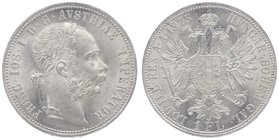 Franz Joseph I. 1848 - 1916
 Gulden 1875 Wien. 12,34g. Fr. 1495 vz/stgl