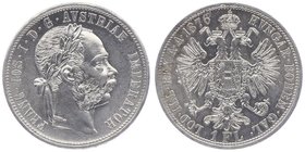 Franz Joseph I. 1848 - 1916
 Gulden 1876 Wien. 12,34g. Fr. 1496 vz/stgl