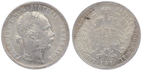 Franz Joseph I. 1848 - 1916
 Gulden 1877 Wien. 12,40g. Fr. 1497 f.vz/vz