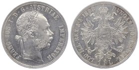 Franz Joseph I. 1848 - 1916
 Gulden 1883 Wien. 12,32g. Fr. 1503 vz