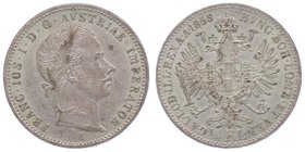 Franz Joseph I. 1848 - 1916
 1/4 Gulden 1858 A Wien. 5,34g. Fr. 1518 f.vz