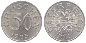 1. Republik 1918 - 1933 - 1938
 50 Groschen 1935 Wien stgl