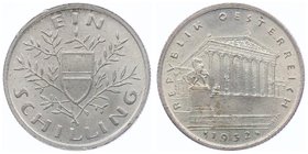 1. Republik 1918 - 1933 - 1938
 1 Schilling 1932 Wien stgl