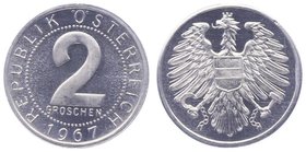 2. Republik 1945 - heute
 2 Groschen 1967 Wien PP