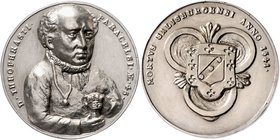 Salzburg - Erzbistum Ernst von Bayern 1540 - 1554
 Ag - Medaille 1541 späteres Galvano auf den Universalgelehrten Paracelsus. Salzburg. 14,59g, ex Le...