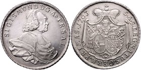 Salzburg - Erzbistum Sigismund Christoph Graf Schrattenbach 1753 - 1771
 Taler 1763 Salzburg. 27,96g. HZ 2997 f.vz