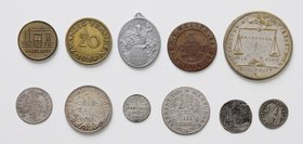 Diverse
 Lot 10 Stück, ab 1560, diverse Münzen und Medaillen, Mark, Franken, Cent, Kreuzer und IIII Schilling 1738, usw. ss-vz