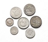 Großbritannien
 Lot 7 Stück: 3 Pence 1908,18, 6 Pence 1902, One Shilling 1914, 1915,1916,1946 ss/vz