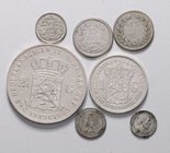 Niederlande
 Lot 7 Stück, ab 1863, von 5 Cents bis 2 1/2 Gulden s - ss