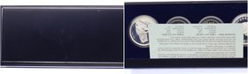Nambia
 Münzsatz / Coin Set 4 Stück, 2x 1 Mark (Ni) 1990 und 2x 10 Mark 1990 (Ag), in Original Etui mit Zertifikat, Auflage 1000 Sets stgl - PP