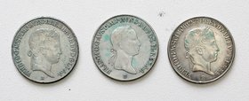 Kaisertum Österreich Ferdinand I. 1835 - 1848
 Lot 4 Stück, 20 Kreuzer 1835, 43,44,47, alle B für Kremnitz. ss - vz