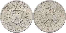 2. Republik 1945 - heute
 Lot 4 Stück 50 Groschen. Wien. 1946,52,55, Lot 4 Stk., 22mm, 1,4g, J. 454 ss/vz