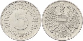 2. Republik 1945 - heute
 Lot 9 Stück 5 Schilling. 1952, a. 28mm, a. 2,3g, J. 457 ss/vz
