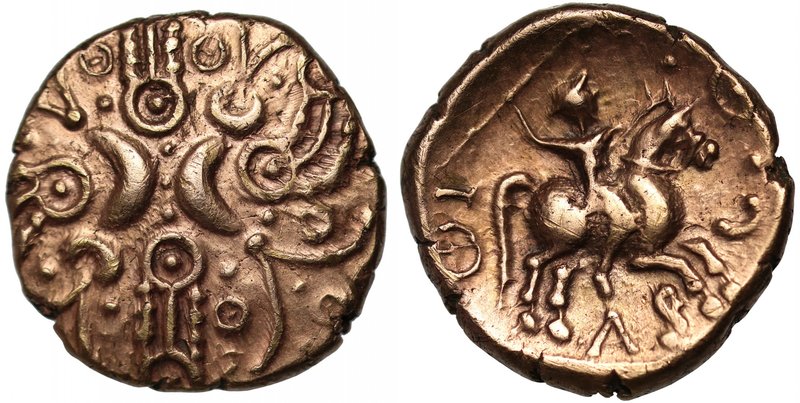 Catuvellauni, Tasciovanus (c.20-15 B.C.), gold Stater, warrior type, series B, t...