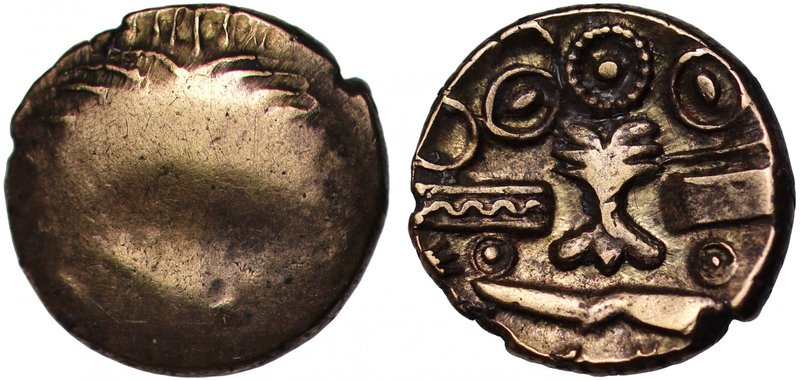 Kent Region, Cantiaci (c.120-100 B.C.), gold Quarter-Stater, trophy variety, typ...