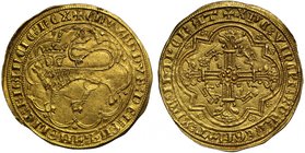 The Second Finest Graded Gold Leopard D’Or of King Edward III
Edward III (1327-77), gold Leopard d'Or, third issue (July 1357), crowned lion walking ...