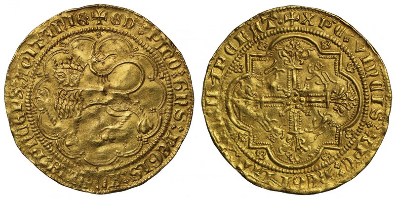 Edward the Black Prince (1362-72), gold Leopard d'Or, (issued from 1362), crowne...