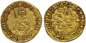 Very Rare Gold Hardi D’Or of the La Rochelle Mint of Edward the Black Prince

Edward the Black Prince (1362-72), gold Hardi d'Or, La Rochelle Mint (...