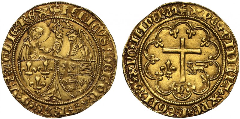 Henry VI, King of England and France (1422-53), gold Salut d'Or, Amiens Mint, se...