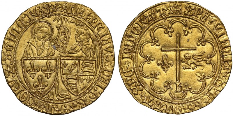 Henry VI, King of France (1422-53), gold Salut d'Or, Rouen Mint, initial mark le...