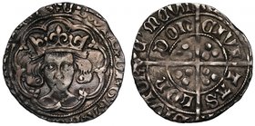 Edward IV or V (1483), silver Groat of Fourpence, type XXII, Tower Mint London, facing crowned bust within double tressure of nine arcs, fleur on each...