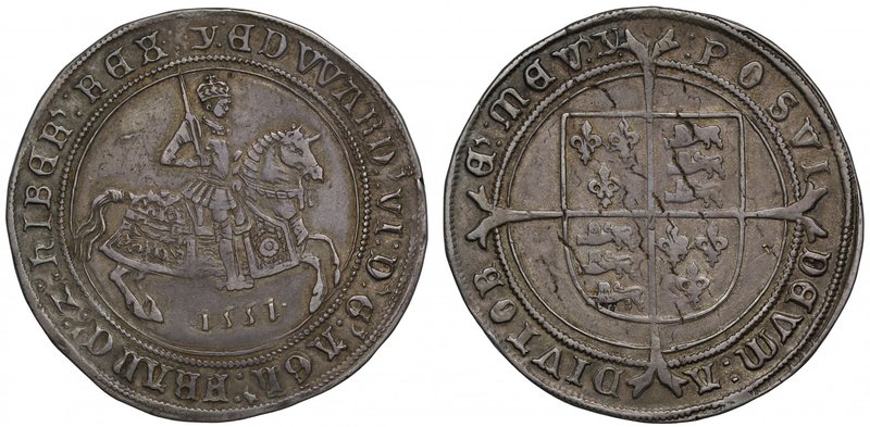Edward VI (1547-53), silver Crown of Five Shillings, 1551, Fine Silver issue, Ki...