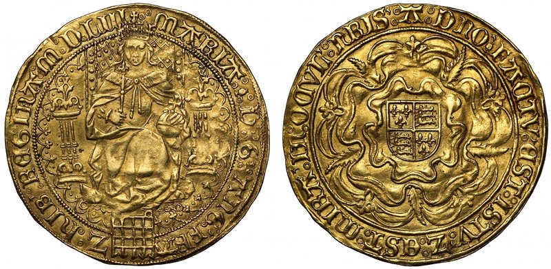 Magnificent Fine Gold Sovereign of Mary Tudor Dated 1553

Mary (1553-54), fine...