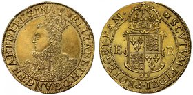 Nice Example of the Elaborate Bust of Elizabeth I on a Gold Pound

Elizabeth I (1558-1603), gold Pound of Twenty Shillings, struck in 22 carat “crow...