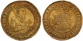 Very Rare Gold Sovereign of King James I

James I (1603-25), gold Sovereign of Twenty Shillings, first coinage (1603-04), struck in “crown” gold of ...