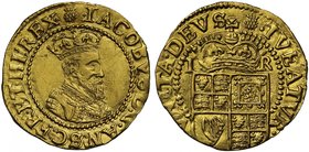 The Rarest Type of Gold Halfcrown of the Reign of King James I 

James I (1603-25), gold Halfcrown or Eighth Sovereign, struck in 22 carat "crown" g...