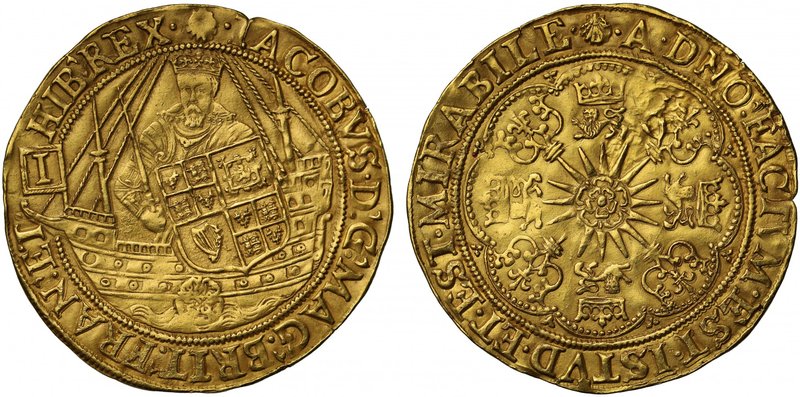 Very Rare Gold “Ship” Ryal of Fifteen Shillings of King James I

James I (1603...
